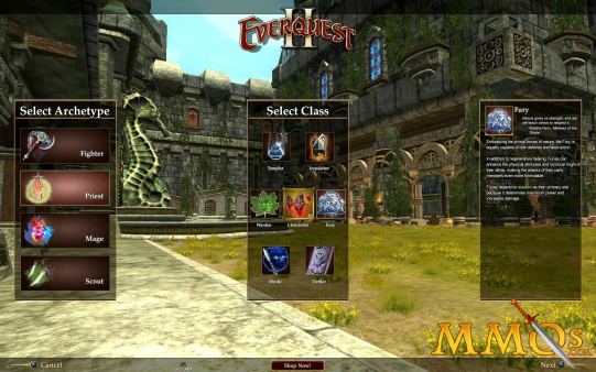 EverQuest 2 select class