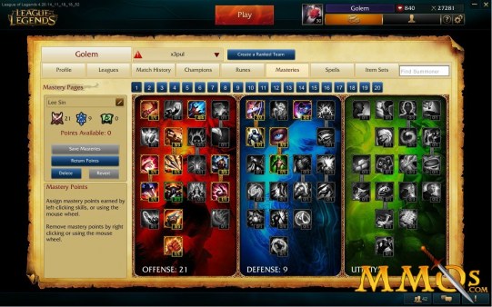 League of Legends Mastery