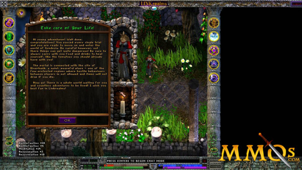 link realms dialog welcome