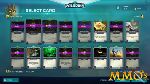 paladins select cards