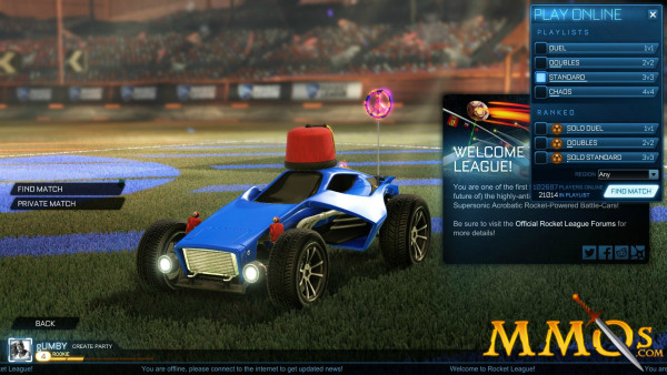 Rocket League find match