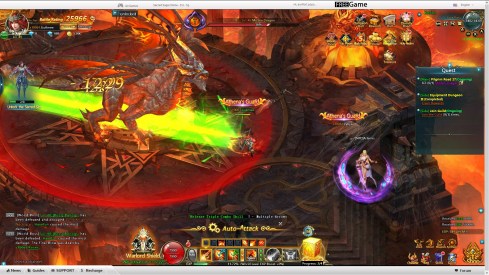 sacred saga online gameplay early boss molten dragon 3