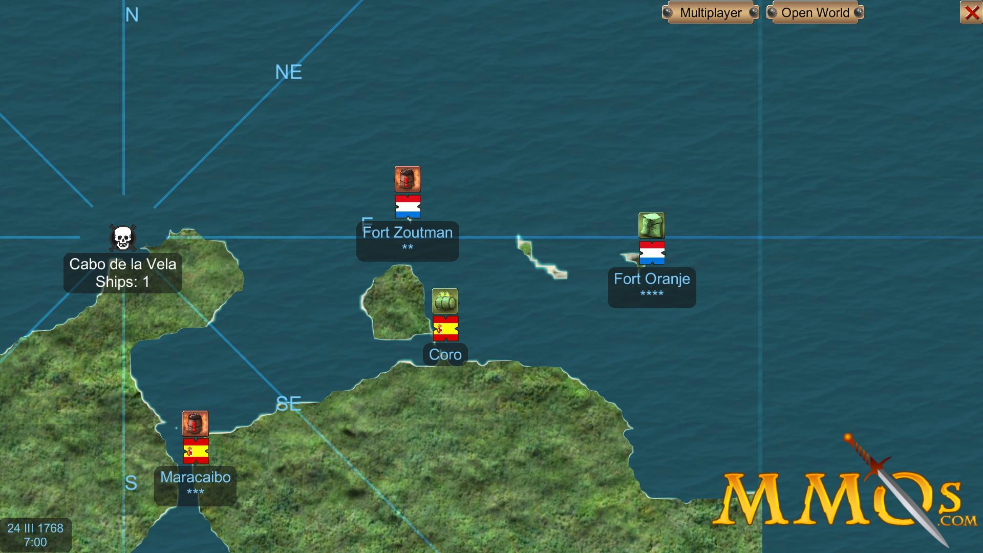 the pirate caribbean hunt map shows a tresure located about 36 miles north of barranquilla port