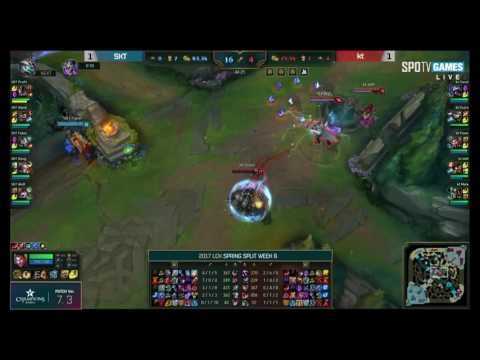 SKT vs KT - Game 3 - Faker casually dodging skillshots