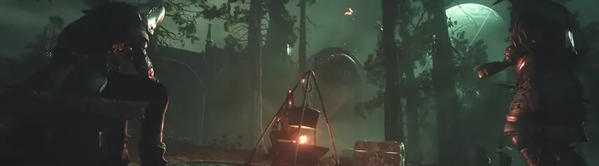 bannière de feu de camp de soulframe