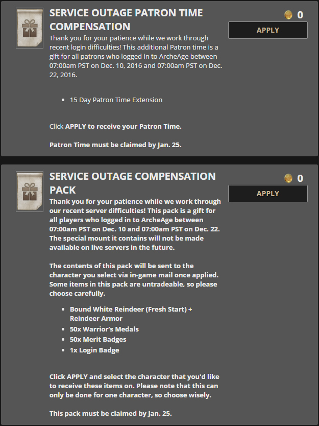 archeage-service-outage-compensation