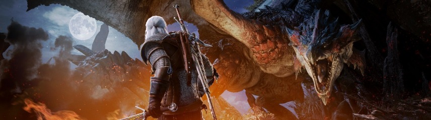 monster hunter world the witcher event banner