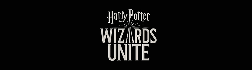 harry potter wizards unite logo black bg