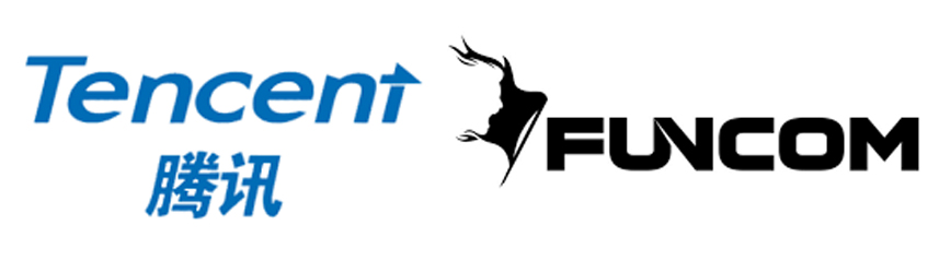 tencent funcom logo white bg banner