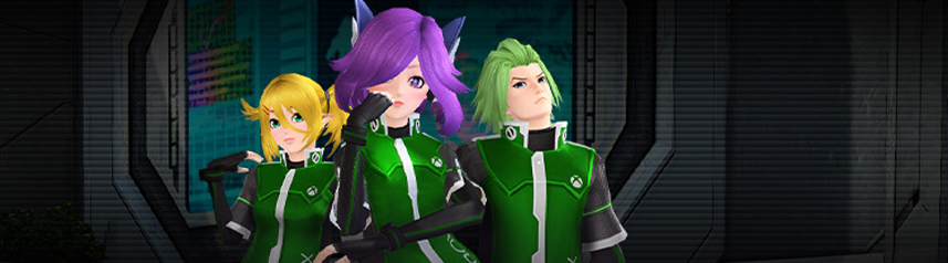 phantasy star online 2 green outfit banner