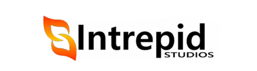 intrepid studios logo white banner