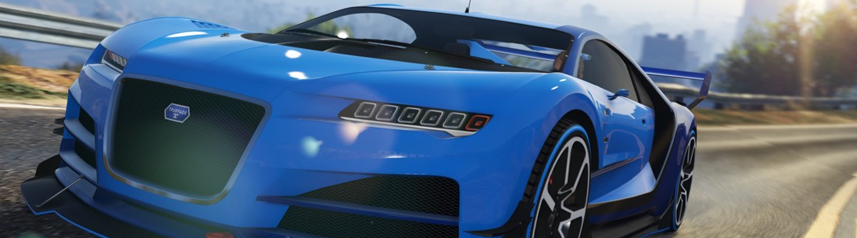 grand theft auto online blue car banner