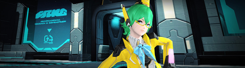 phantasy star online 2 yellow suit banner