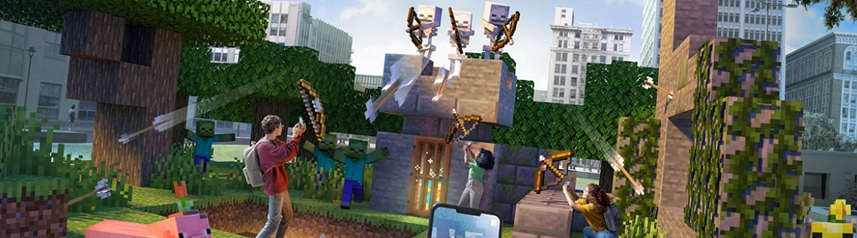 minecraft earth augmented reality bows banner