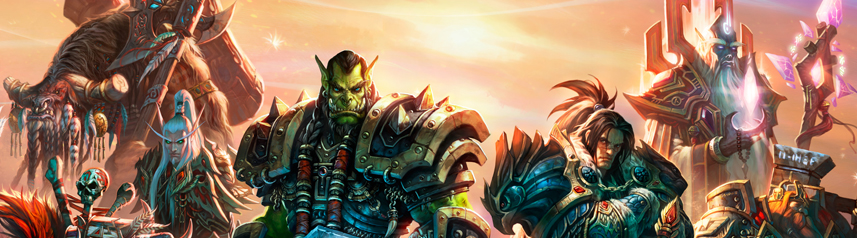 world of warcraft horde alliance heroes art banner