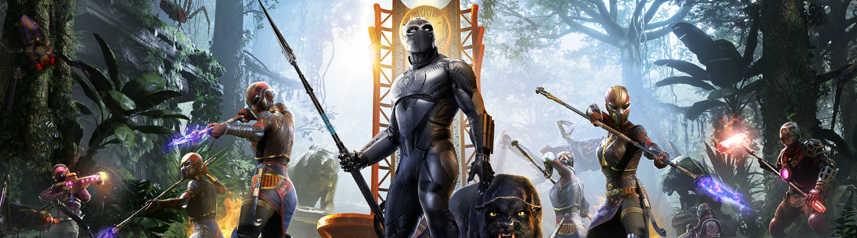 marvel's avengers war for wakanda black panther key art banner