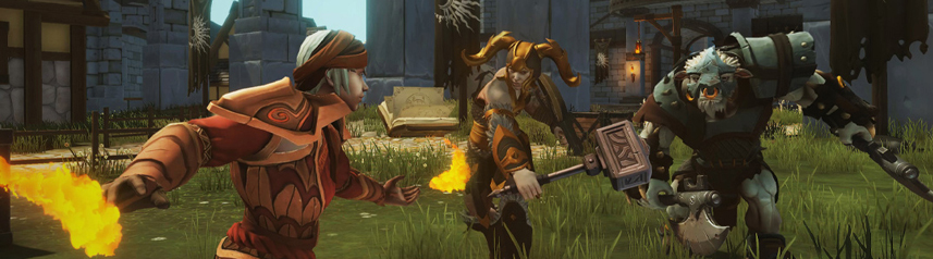 crowfall combat screenshot fireball banner