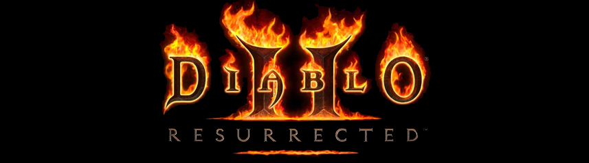 diablo 2 resurrected logo black bg banner