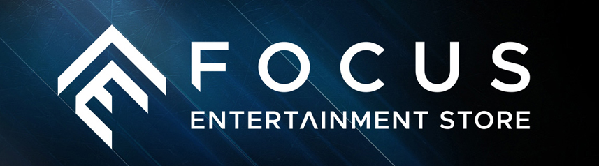 focus entertainment store logo gradient banner