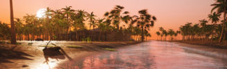 fractured veil tropical sunset banner