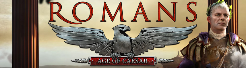 romans age of caesar logo banner