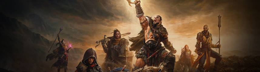 diablo immortal mobile action rpg class lineup art banner