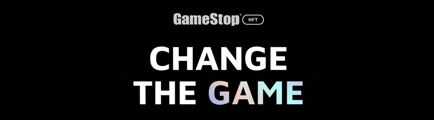 gamestop nft change the game logo black bg banner