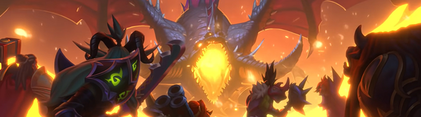 hearthstone online ccg onyxia's lair mini-set cinematic banner