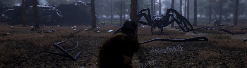 legends of aria blockchain nft play-to-earn mmorpg dark forest spiders banner