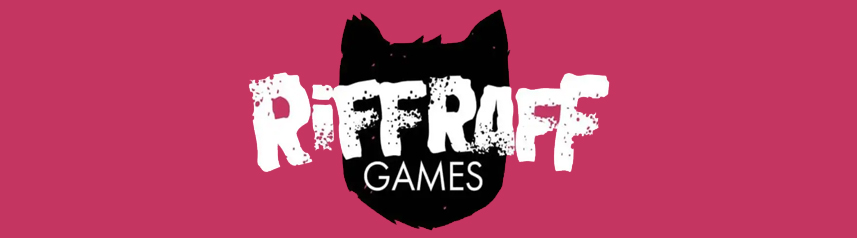 riffraff games studio mayday logo pink bg banner