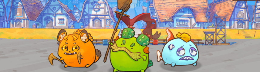 axie infinity blockchain play to earn town square banner