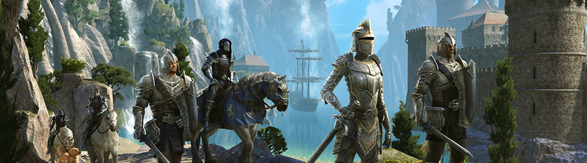 Elder Scrolls Online Fantasy MMORPG Bannière de fête d'aventure High Isle