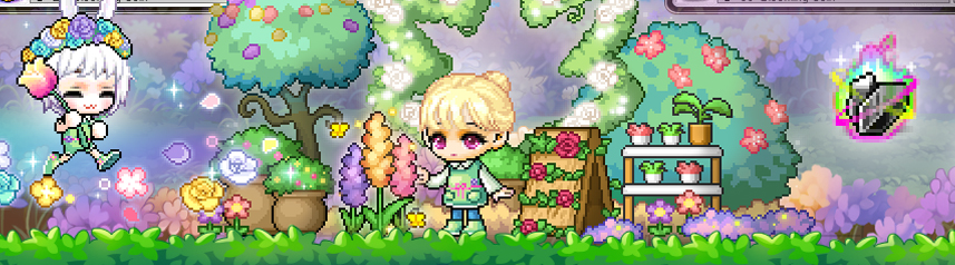 maplestory 2d mmorpg blooming forest vendor banner