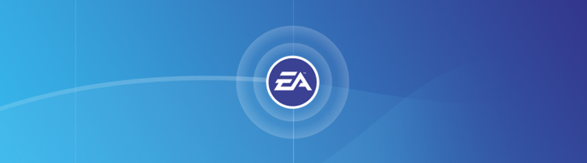 electronic arts video game publisher blue logo