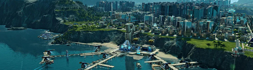 anno 2070 city building sim key art