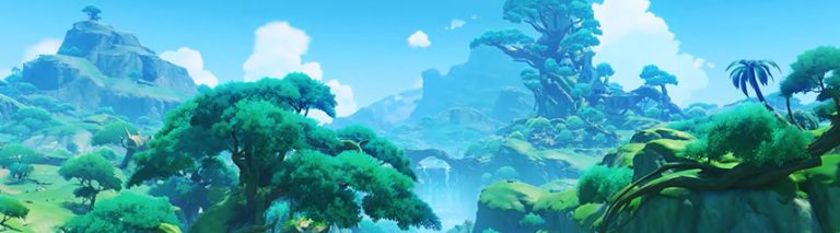 Genshin impact sumeru mountain landscape MMOs