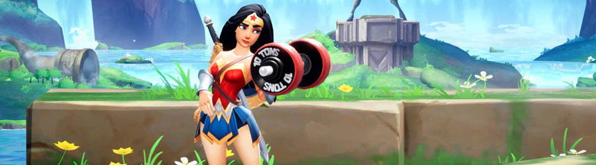 multiversus 2d platform brawler wonder woman dumbbell