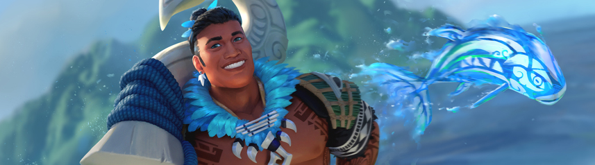 smite moba maui hawaii hero character art