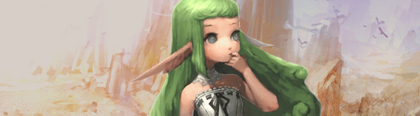 aika online green haired elf banner