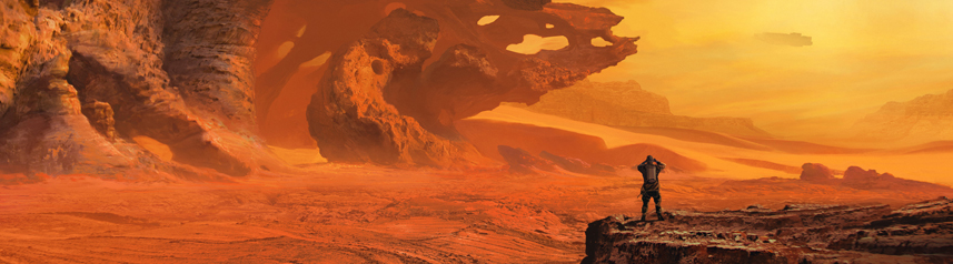 dune awakening desert rock formation banner