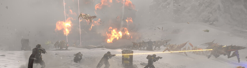 helldivers 2 snowy explosion banner