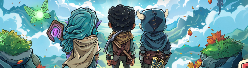 swords n magic and stuff characters back banner