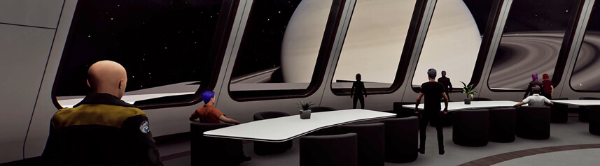 starship simulator lounge saturn banner