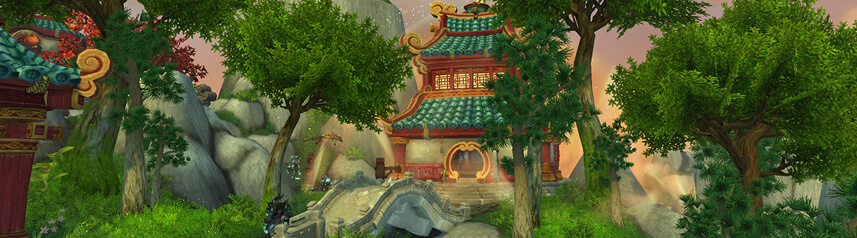 world of warcraft pandaria pagoda banner