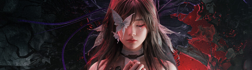 once human multiplayer survival game butterfly girl banner