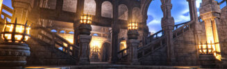 the quinfall mmorpg medieval courtyard banner