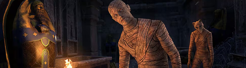 elder scrolls online mmorpg mummies banner