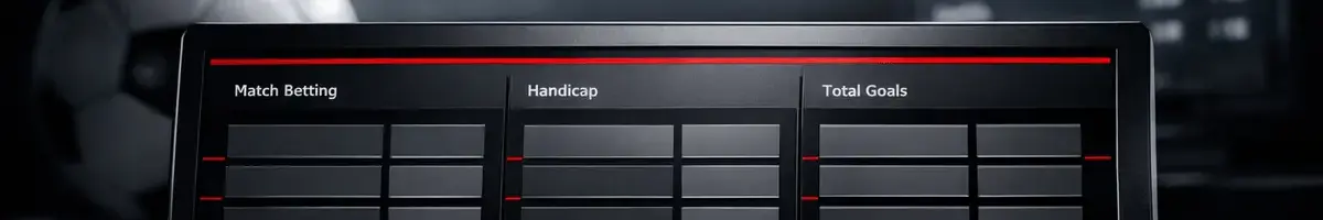 Professional UK sports betting interface with black background and red accent elements showing modern betting dashboard design