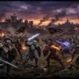 Elder Scrolls Online alliance warriors battling in Cyrodiil PvP campaign at twilight