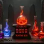 Elder Scrolls Online alchemical laboratory with glowing hybrid potions and mystical Mundus Stones